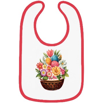 Discover Easter Day Easter Egg Basket Spring Flowers Bibs