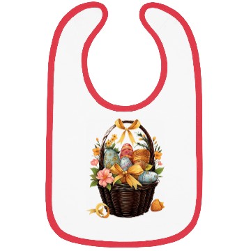 Discover Easter Day Easter Basket Colorful Eggs Flowers Bibs