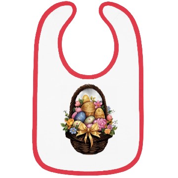 Discover Easter Day Easter Basket Colorful Eggs Flowers Bibs