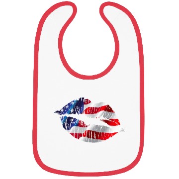 Discover Flag Lips, Patriotic Lips, USA Lips Bibs