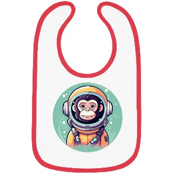 Discover Monkey Ape Astronaut Illustration Bibs