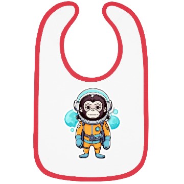 Discover Monkey Ape Astronaut Illustration Bibs