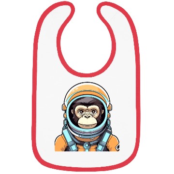 Discover Monkey Ape Astronaut Illustration Bibs