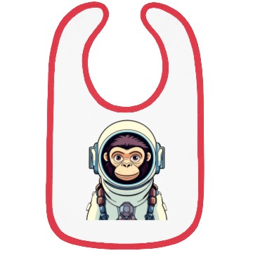 Discover Monkey Ape Astronaut Illustration Bibs