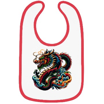 Discover Colorful Chinese Dragon Artistic Design Bibs