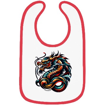 Discover Colorful Chinese Dragon Artwork and Tribal Design Bibs