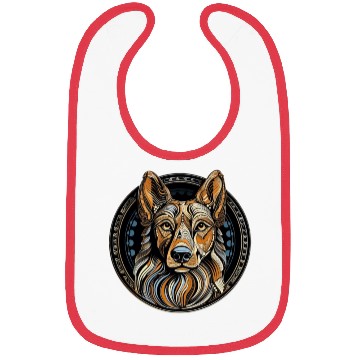 Discover German Shepherd Funny Dog Street Art Comic Pet Bibs