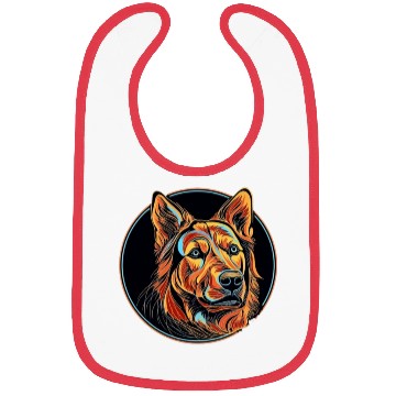 Discover German Shepherd Funny Dog Street Art Comic Pet Bibs