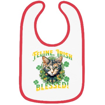 Discover FELINE IRISH BLESSED Feline Kitty Design Bibs