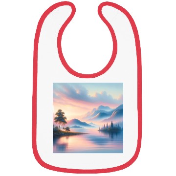 Discover Sunrise Serenity Lakeside Tranquility in Pastel Bibs