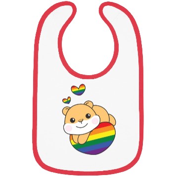 Discover Rainbow Flag Pride Lgbtq Cute Hamster Love Bibs