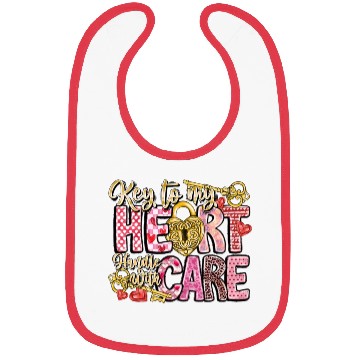 Discover Key To My Heart Handle With Care Bibs
