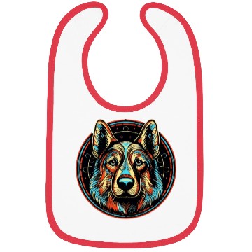 Discover German Shepherd Funny Dog Street Art Comic Pet Bibs