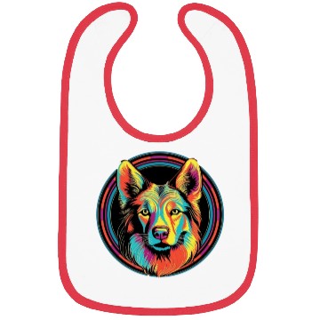 Discover German Shepherd Funny Dog Street Art Comic Pet Bibs
