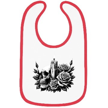 Discover Gothic Skull and Roses Graphic Art Bibs