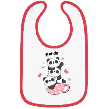 Discover Bear And Panda Couple Classic Bibs