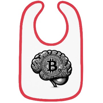Discover Bitcoin symbol crypto coins brain mindset 5 Bibs