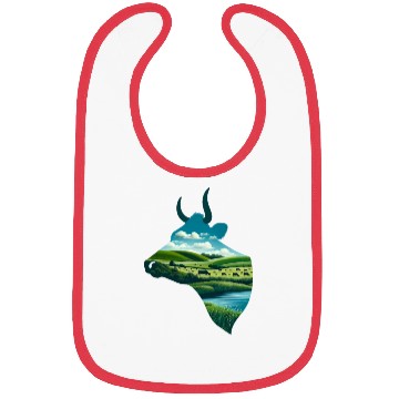 Discover Nature in Cow Pattern Bibs