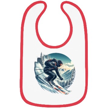 Discover Skier skiing down a mountain Bibs