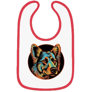 Discover German Shepherd Funny Dog Street Art Comic Pet Bibs