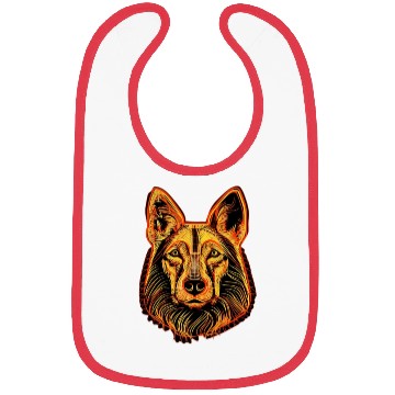 Discover German Shepherd Funny Dog Street Art Comic Pet Bibs