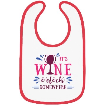 Discover It is wine o'clock somewhere Bibs