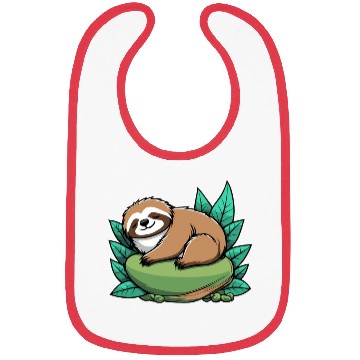 Discover Sleeping Sloth Illustration Bibs