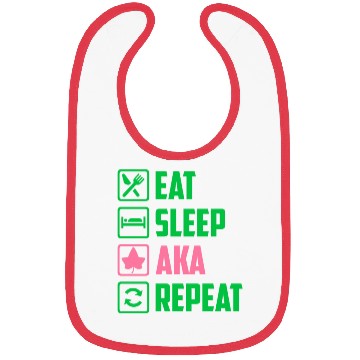 Discover Eat Sleep AKA Repeat Alpha Kappa Alpha Womens Gift Bibs