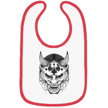 Discover Japanese Devil Skull Mask Art Bibs