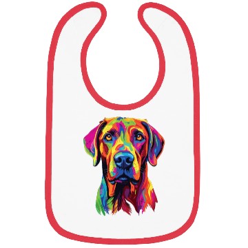 Discover Watercolor Colorful Rhodesian Ridgeback Bibs