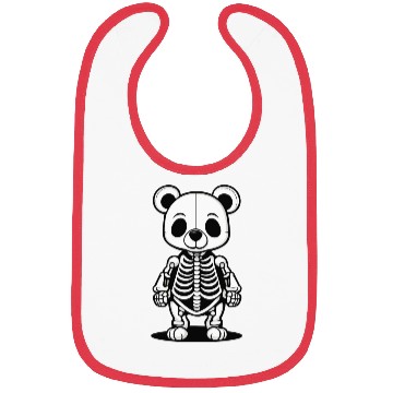Discover Cute Skeleton Bear Illustration Bibs