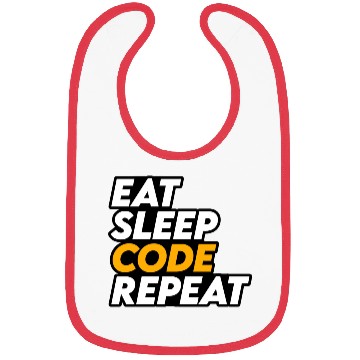Discover Eat Sleep Code Repeat - Funny developer meme Bibs
