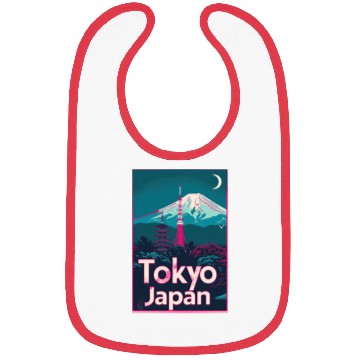 Discover Vintage Style Tokyo Travel Poster Bibs