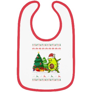 Discover Dabbing Avocado Lover Vegan Santa Hat Ugly Bibs