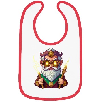 Discover Angry Zeus Pixel Art, Wearing Steampunk Glasses Bibs