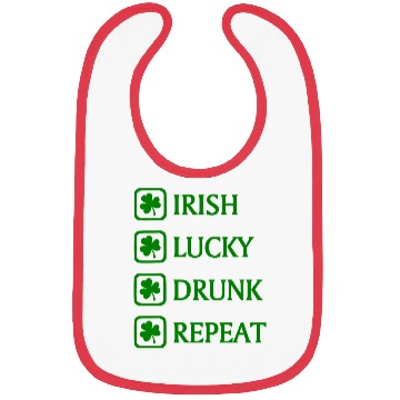 Discover Irish Lucky Drunk Repeat Bibs