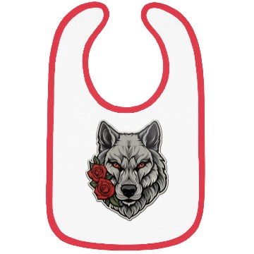 Discover Gothic Wolf Wildlife Illustration Bibs