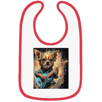 Discover Chihuahua Playing Guitar Bibs
