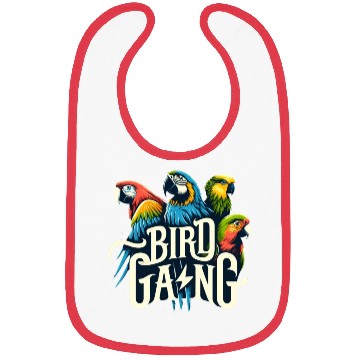 Discover Bird Gang Parrot Funny Birder Flock Owner Macaw Bibs