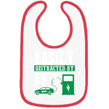 Discover Easily Distracted By EV's Electric Car EV Driver Bibs