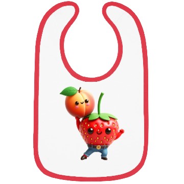 Discover Dancing strawberry with peach Bibs