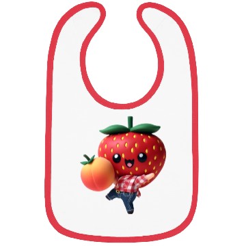 Discover Dancing strawberry with peach Bibs