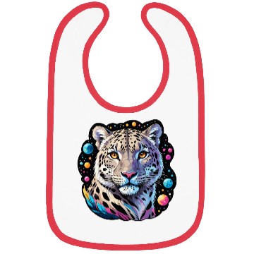 Discover Cosmic Leopard Portrait in Space Bibs