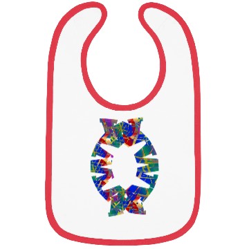 Discover English-W alphabet black font letters Bibs