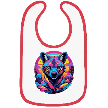 Discover Neon Wild - Urban Hyena Portrait Bibs