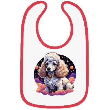 Discover Celestial Poodle in Space Illustration Bibs