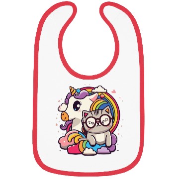 Discover cute cat and unicorn Bibs