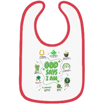 Discover God says i am St Patricks Day Bibs