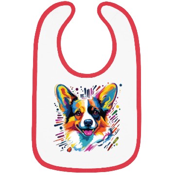 Discover Watercolor Colorful Corgi Bibs