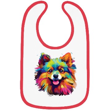 Discover Watercolor Colorful Pomeranian Bibs